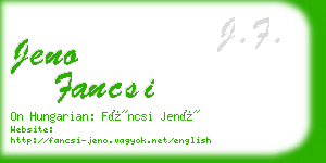 jeno fancsi business card